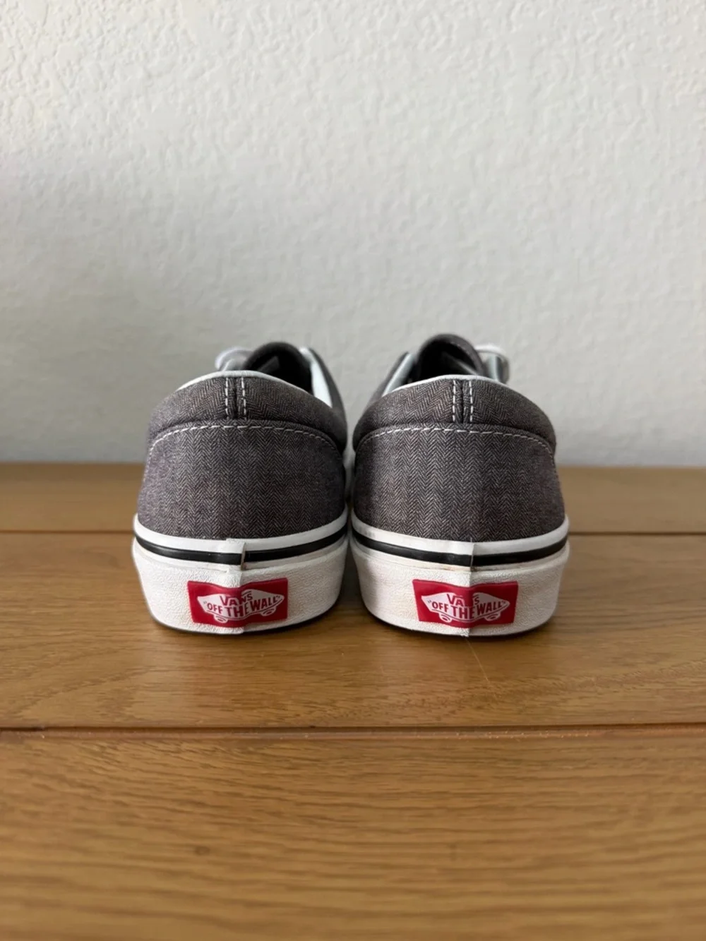 Vans Gray Canvas Low-Top Sneakers with White Trim